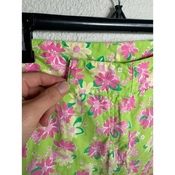 LILLY PULITZER Cropped Pants Size 4 Floral Animal Print Stretch Pockets Stretch - Picture 7 of 10